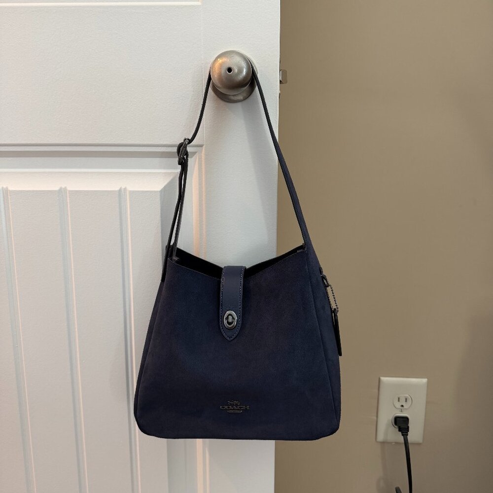 Coach Hadley Convertible Crossbody Suede (Navy)